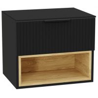 Zestaw Excellent Tuto 2.0 szafka 60 cm podumywalkowa wisząca z blatem czarny-dąb MLEX.2171.K.60.031B.BKBK