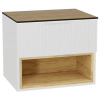 Zestaw Excellent Tuto 2.0 szafka 60 cm podumywalkowa wisząca z blatem biały-dąb MLEX.2171.K.60.03BL.WHWH