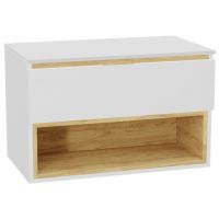 Zestaw Excellent Tuto 2.0 szafka 80 cm podumywalkowa wisząca z blatem biały-dąb MLEX.2171.K.80.011W.WHWH