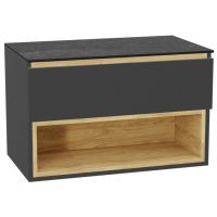 Zestaw Excellent Tuto 2.0 szafka 80 cm podumywalkowa wisząca z blatem szary-dąb-grafit MLEX.2171.K.80.01MA.GRGR