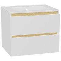 Zestaw Excellent Tuto 2.0 szafka 60 cm podumywalkowa wisząca z umywalką As biały-dąb/biały MLEX.2172.K.60.0136.WHWH