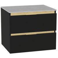 Zestaw Excellent Tuto 2.0 szafka 60 cm podumywalkowa wisząca z blatem czarny-dąb-szary MLEX.2172.K.60.01SJ.BKBK