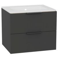 Zestaw Excellent Tuto 2.0 szafka 60 cm podumywalkowa wisząca z umywalką As szary/biały MLEX.2172.K.60.0236.GRGR