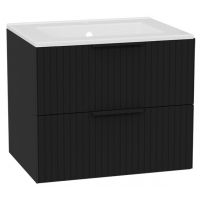 Zestaw Excellent Tuto 2.0 szafka 60 cm podumywalkowa wisząca z umywalką As czarny/biały MLEX.2172.K.60.0336.BKBK