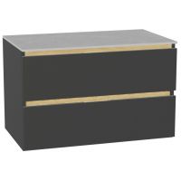 Zestaw Excellent Tuto 2.0 szafka 80 cm podumywalkowa wisząca z blatem szary-dąb MLEX.2172.K.80.01SJ.GRGR