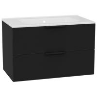 Zestaw Excellent Tuto 2.0 szafka 80 cm podumywalkowa wisząca z umywalką Pik czarny/biały MLEX.2172.K.80.0265.BKBK