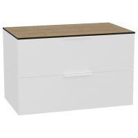 Zestaw Excellent Tuto 2.0 szafka 80 cm podumywalkowa wisząca z blatem biały-dąb MLEX.2172.K.80.02BL.WHWH