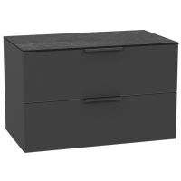 Zestaw Excellent Tuto 2.0 szafka 80 cm podumywalkowa wisząca z blatem szary-grafit MLEX.2172.K.80.02MA.GRGR