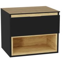 Zestaw Excellent Tuto 2.0 szafka 60 cm podumywalkowa wisząca z blatem czarny-dąb MLEX.2171.K.60.01BL.BKBK