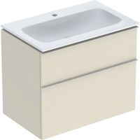 Geberit iCon Set Slim umywalka z szafką 75 cm zestaw meblowy KeraTect szary piaskowy połysk/szary piaskowy mat 502.332.JL.1