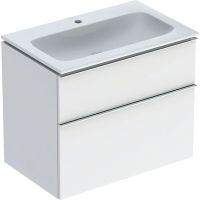 Geberit iCon Set Slim umywalka z szafką 75 cm zestaw meblowy biały połysk/chrom 502.336.01.2