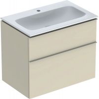 Geberit iCon Set Slim umywalka z szafką 75 cm zestaw meblowy szary piaskowy połysk/szary piaskowy mat 502.336.JL.1