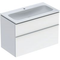 Geberit iCon Set Slim umywalka z szafką 90 cm zestaw meblowy biały połysk/biały mat 502.337.01.1