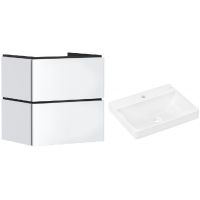 Zestaw Hansgrohe Xilesa E szafka 58x47x62 cm podumywalkowa wisząca z umywalką Xelu Q prostokątną ścienną-meblową biała (54293700, 60317450)