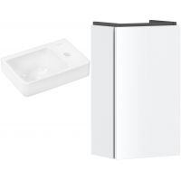 Zestaw Hansgrohe Xelu Q umywalka z szafką Xilesa E 36 cm prawa biały połysk/biały mat (54244700, 60314450)