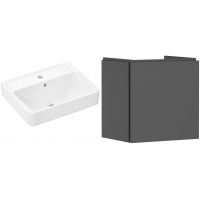 Zestaw Hansgrohe Xanuia Q umywalka z szafką Xilesa E 50 cm szara (54247760, 61008450)