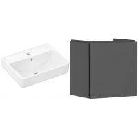 Zestaw Hansgrohe Xanuia Q umywalka z szafką Xilesa E 50 cm szara (54247760, 60131450)