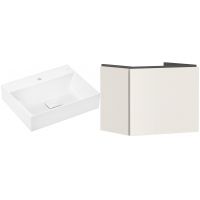 Zestaw Hansgrohe Xevolos E umywalka z szafką Xilesa E 60 cm piaskowy (54253780, 61092450)