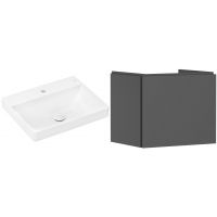 Zestaw Hansgrohe Xelu Q umywalka z szafką Xilesa E 60 cm szary (54253760, 61016450)