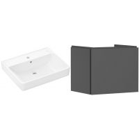 Zestaw Hansgrohe Xanuia Q umywalka z szafką Xilesa E 60 cm szary (54253760, 60133450)