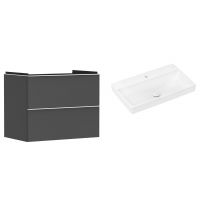 Hansgrohe Xelu Q szafka wisząca z umywalką 80x48 cm szary diament mat/biały mat/biały (54028700, 61020450)