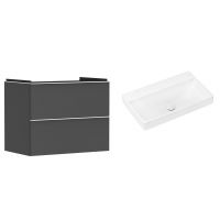 Hansgrohe Xelu Q szafka wisząca z umywalką 80x48 cm szary diament mat/biały mat/biały (54028700, 61021450)