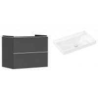 Hansgrohe Xelu Q szafka wisząca z umywalką 80x48 cm szary diament mat/biały mat/biały (54028700, 61026450)