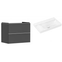 Hansgrohe Xelu Q szafka wisząca z umywalką 80x48 cm szary diament mat/biały mat/biały (54028700, 61032450)