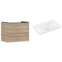 Hansgrohe Xelu Q szafka wisząca z umywalką 80x48 cm dąb/biały mat/biały (54029700, 61031450)