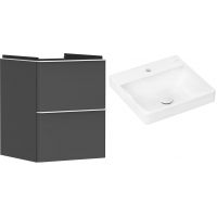 Hansgrohe Xelu Q szafka wisząca z umywalką 50x48 cm szary diament mat/biały mat/biały (54020700, 61012450)