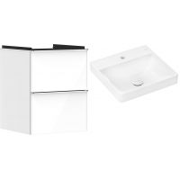 Hansgrohe Xelu Q szafka wisząca z umywalką 50x48 cm biały wysoki połysk/chrom/biały (54019000, 61012450)