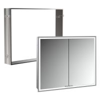 Zestaw Kronenbach Cube 2.0 szafka 80x17x70 cm z lustrem wpuszczana srebrno anodowane z ramą montażową KB100205CR-Set