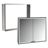 Zestaw Kronenbach Cube 2.0 szafka 80x17x70 cm z lustrem czarny mat z ramą montażową KB100225MB-Set