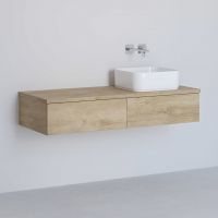 Kronenbach Cube szafka z blatem 121x48,7x23,5 cm podumywalkowa wisząca jasny dąb KBWTKOWTL1212GH