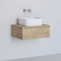 Kronenbach Cube szafka z blatem 61x48,7x44,5 cm podumywalkowa wisząca jasny dąb KBWTKOWTL611GH