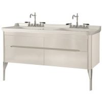 Zestaw Kerasan Waldorf szafka 150x51x50 cm podumywalkowa wisząca z umywalką i nóżkami biały mat (9254 30; 4143k1; 9194 90)