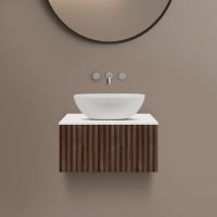 Ksuro 02 szafka 60 cm podumywalkowa wisząca z blatem orzech/biały mat 58001600