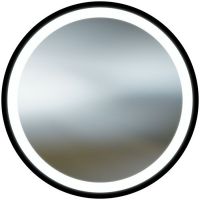LaVita Dafne lustro 80x80 cm okrągłe z oświetleniem czarny