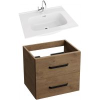 LaVita Minnesota umywalka z szafką 60 cm Montana zestaw meblowy biały/orzech (5900378324423, 5908211416182)