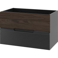 Megstyl Avella szafka 80x45,8x50 cm podumywalkowa wisząca czarna-orzech 2586