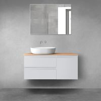 Oltens Vernal zestaw mebli łazienkowych 100 cm z blatem szary mat/dąb 68203700