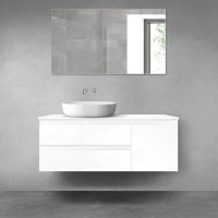 Oltens Vernal zestaw mebli łazienkowych 120 cm z blatem biały połysk 68209000