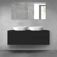 Oltens Vernal zestaw mebli łazienkowych 140 cm z blatem czarny mat 68296300