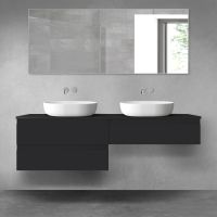 Oltens Vernal zestaw mebli łazienkowych 160 cm z blatem czarny mat 68444300