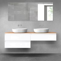 Oltens Vernal zestaw mebli łazienkowych 160 cm z blatem biały połysk/dąb 68366000