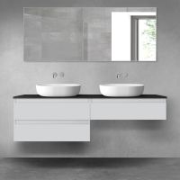 Oltens Vernal zestaw mebli łazienkowych 160 cm z blatem szary mat/czarny mat 68368700