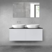 Oltens Vernal zestaw mebli łazienkowych 120 cm z blatem szary mat/czarny mat 68246700