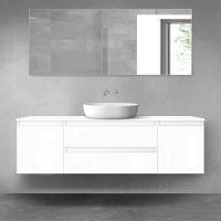 Oltens Vernal zestaw mebli łazienkowych 160 cm z blatem biały połysk 68378000