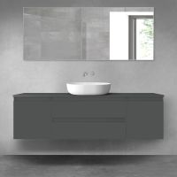 Oltens Vernal zestaw mebli łazienkowych 160 cm z blatem grafit mat 68378400