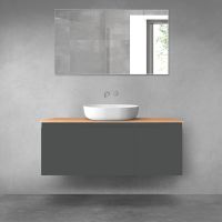 Oltens Vernal zestaw mebli łazienkowych 120 cm z blatem grafit mat/dąb 68252400